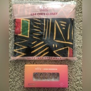 NEW Cee Cee’s Closet Silk Lined Adisa Jersey African Inspired head wrap Nailstry